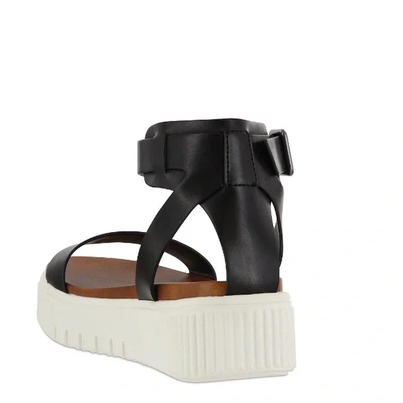 MIA Lunna Wedge Faux Leather Ankle Strap Flatform Comfort Sandal - Picture 3 of 7